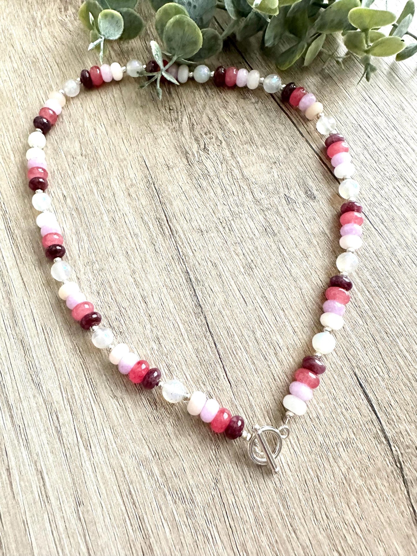 Multishade Pink Beads Necklace and Bracelet Set-Gift-Wedding-Bridesmaid
