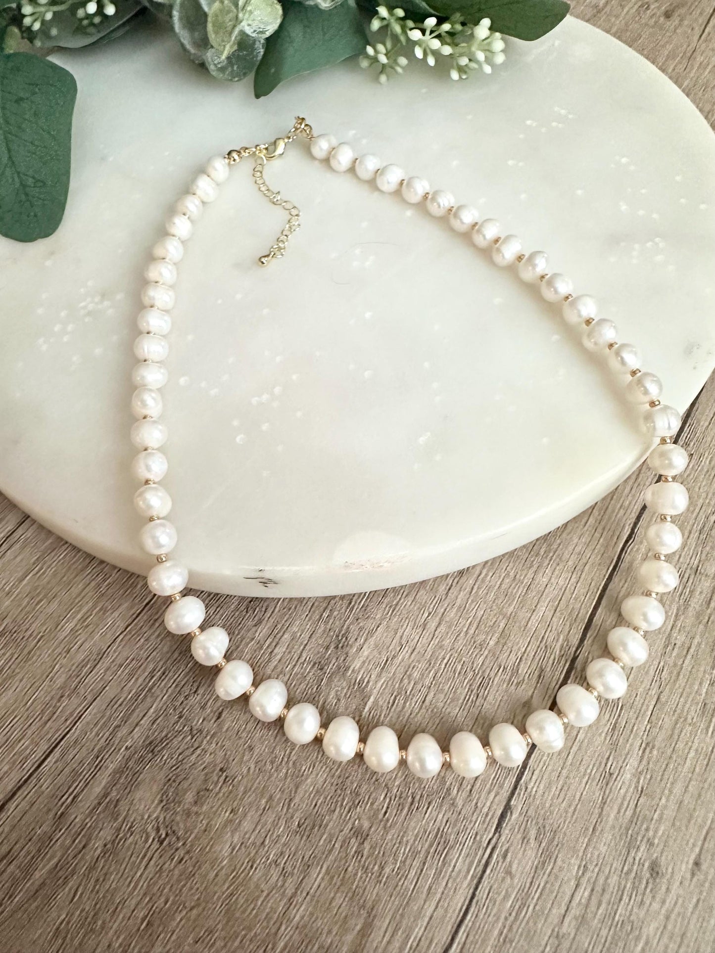 Freshwater Pearl Beaded Necklace -Gift-Wedding-Bridesmaid