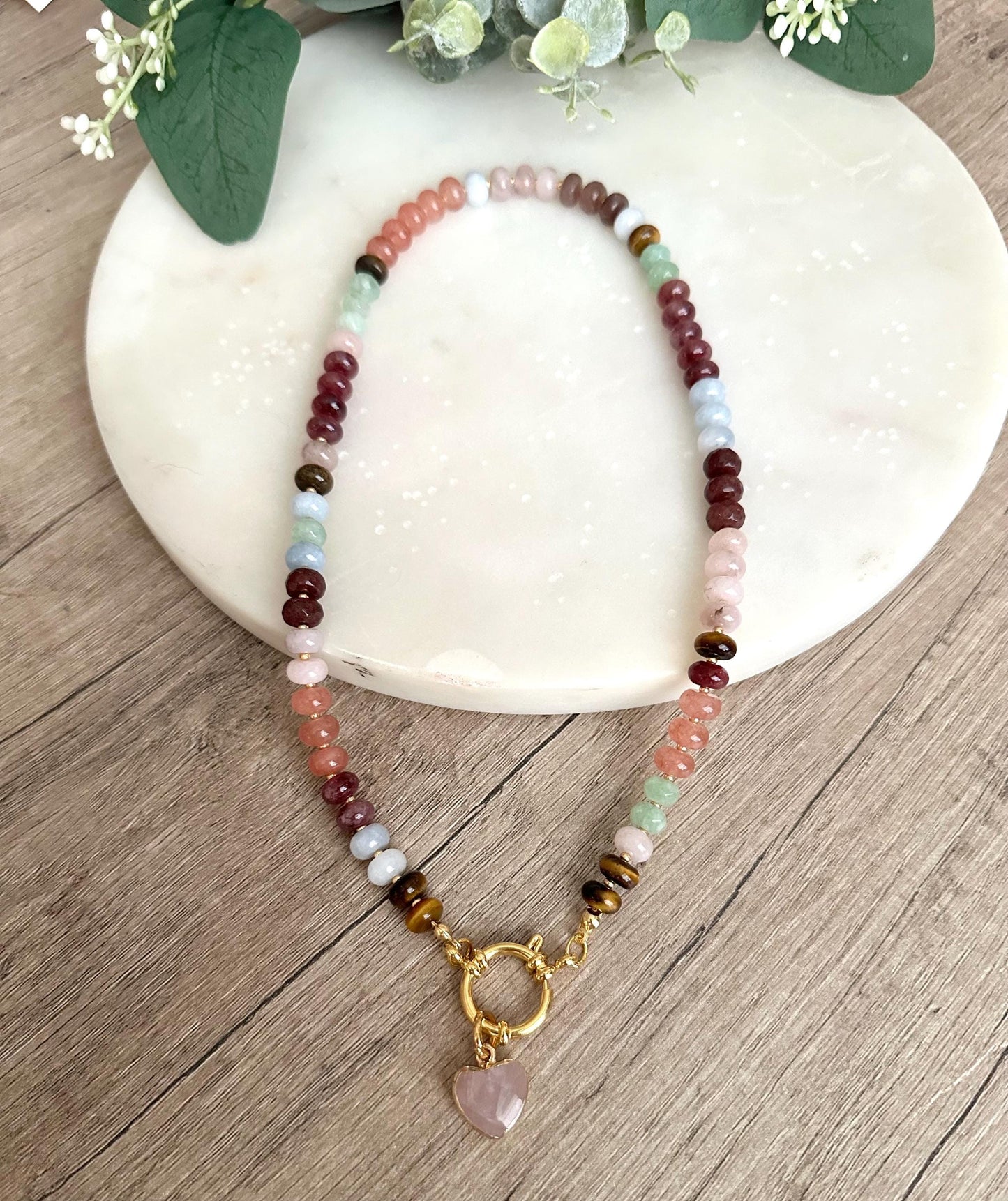 Fall Candy Multicolor Gemstone Beaded Necklace -Gift-Wedding-Bridesmaid