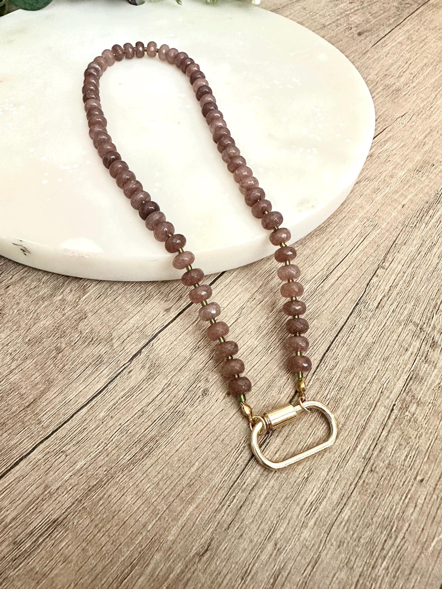Autumn Mocha Brown Beaded Necklace -Gift-Wedding-Bridesmaid