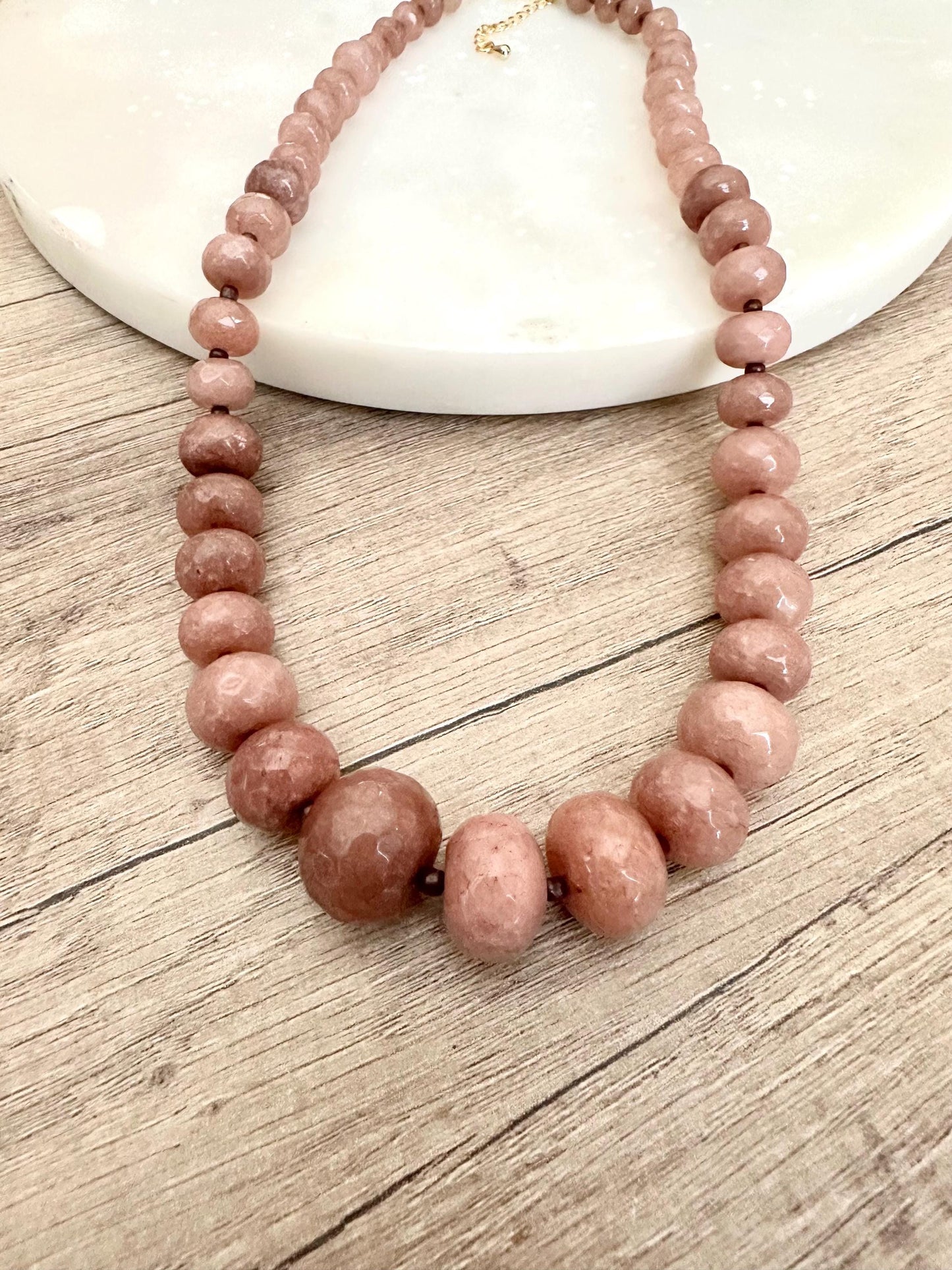 Light brown Graduated Beaded Necklace  Chunky Necklaces -Gift necklace